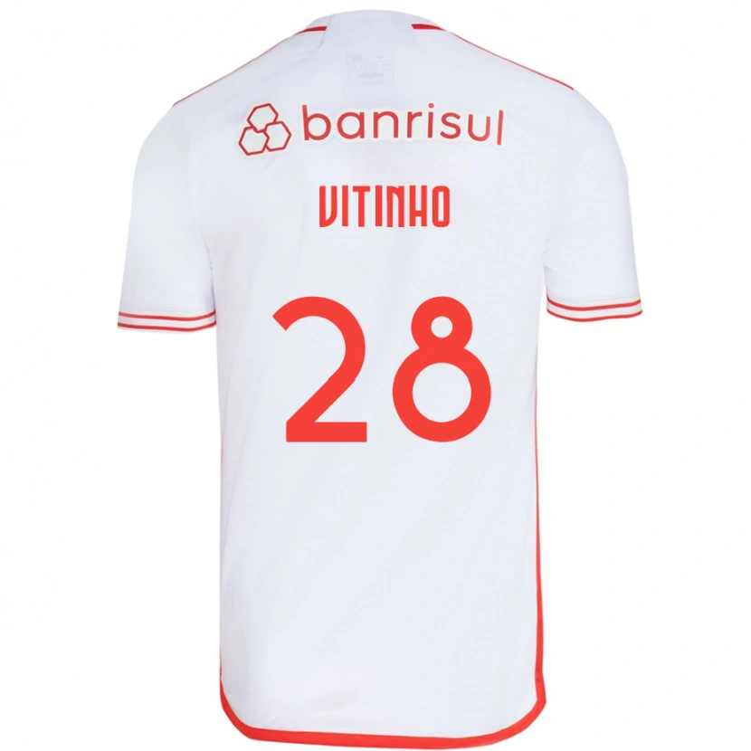 Danxen Criança Camisola Vitinho #28 Branco Vermelho Alternativa 2025/26 Camisa
