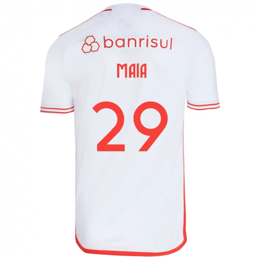 Danxen Criança Camisola Thiago Maia #29 Branco Vermelho Alternativa 2025/26 Camisa