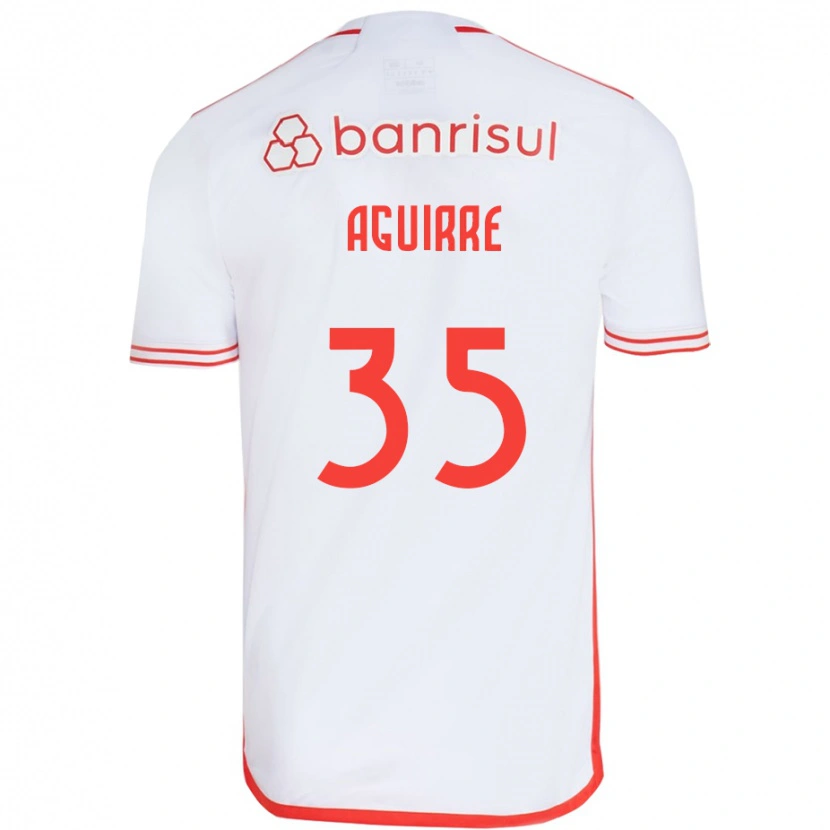 Danxen Criança Camisola Braian Aguirre #35 Branco Vermelho Alternativa 2025/26 Camisa