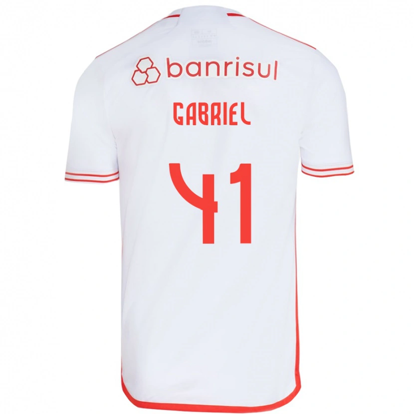 Danxen Criança Camisola Victor Gabriel #41 Branco Vermelho Alternativa 2025/26 Camisa