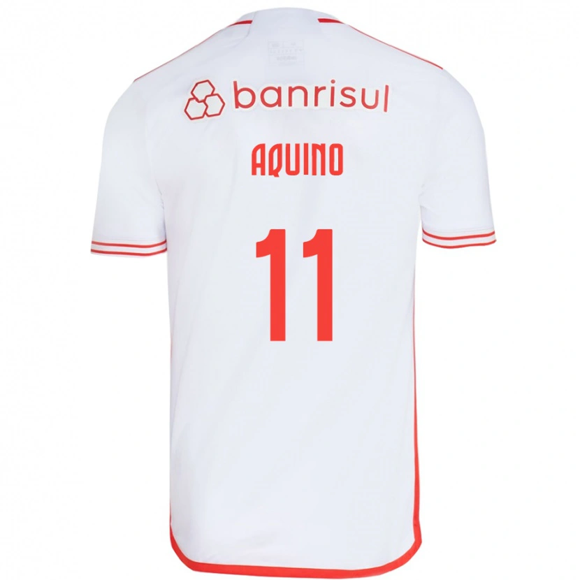 Danxen Criança Camisola Belén Aquino #11 Branco Vermelho Alternativa 2025/26 Camisa