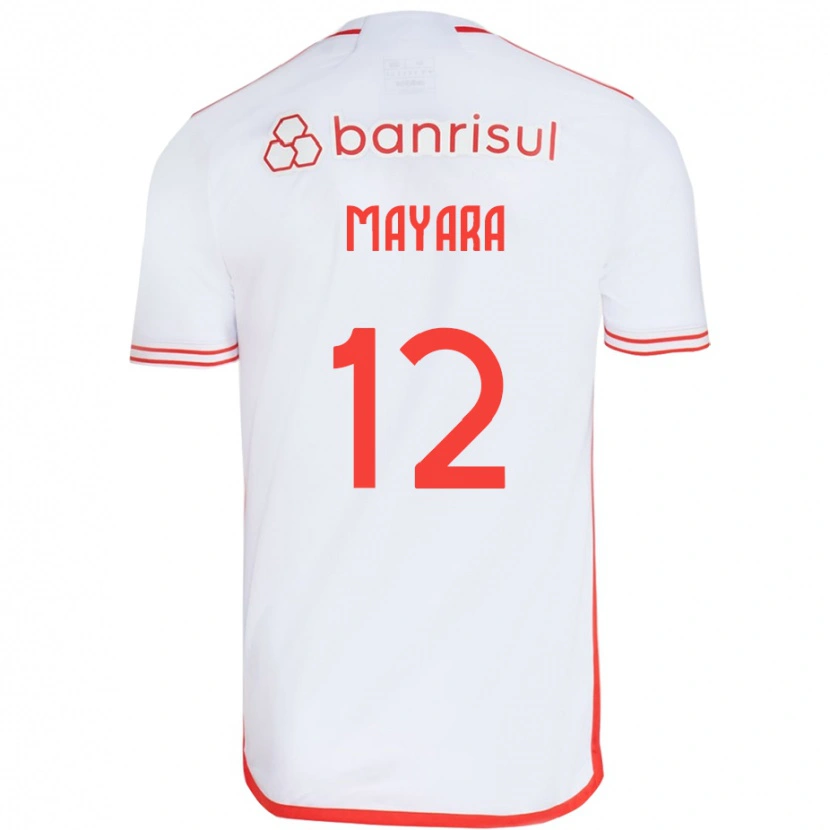 Danxen Criança Camisola Mayara #12 Branco Vermelho Alternativa 2025/26 Camisa