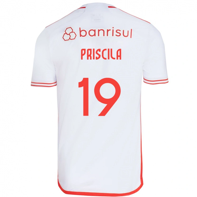 Danxen Criança Camisola Priscila #19 Branco Vermelho Alternativa 2025/26 Camisa