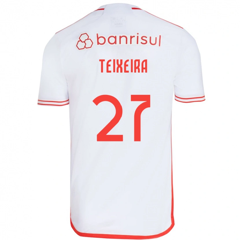 Danxen Criança Camisola Danny Teixeira #27 Branco Vermelho Alternativa 2025/26 Camisa