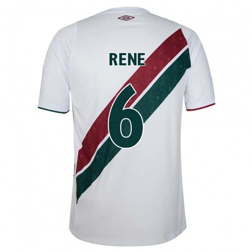 Danxen Criança Camisola Renê #6 Branco Verde Bordô Alternativa 2025/26 Camisa