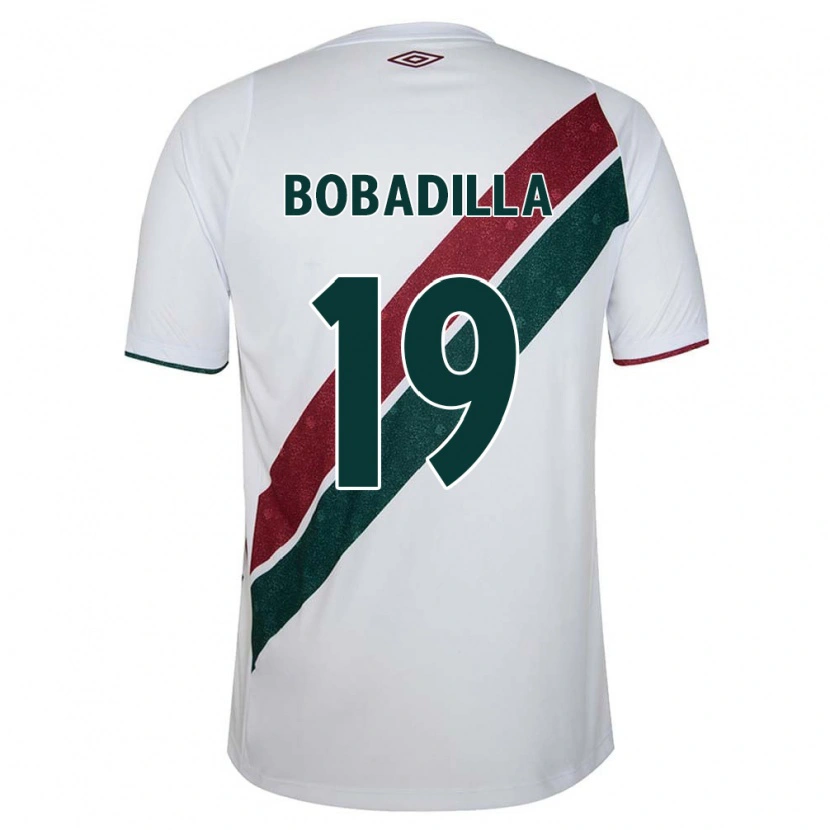 Danxen Criança Camisola Raul Bobadilla #19 Branco Verde Bordô Alternativa 2025/26 Camisa