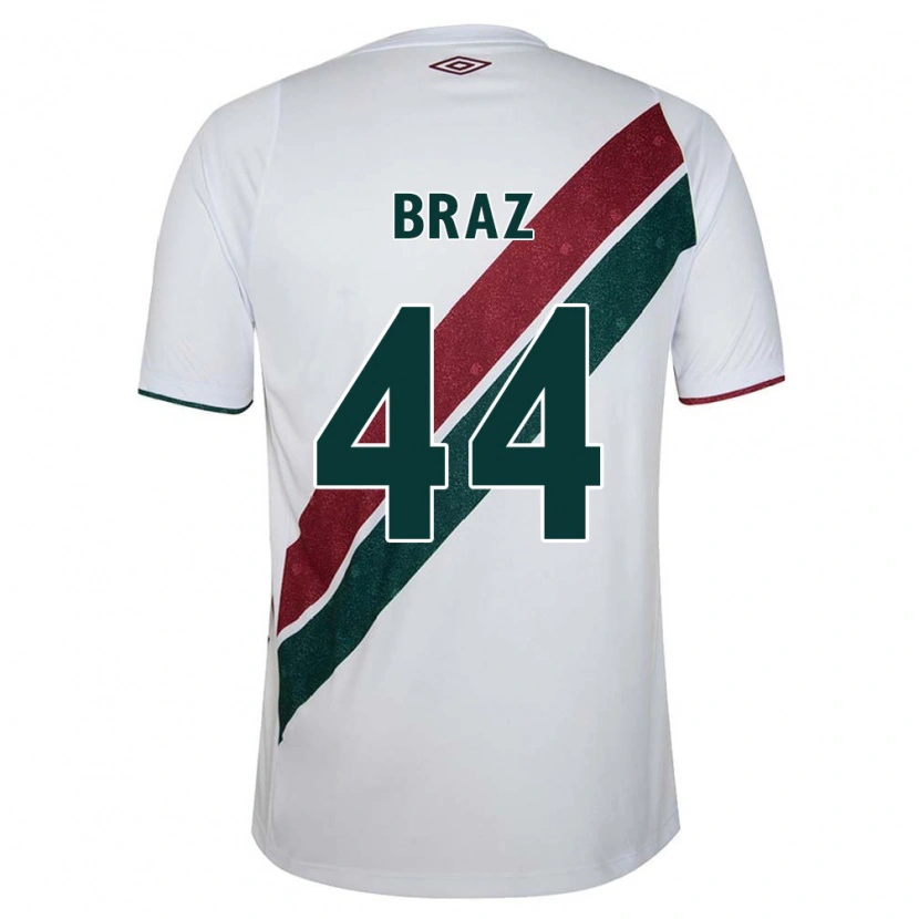 Danxen Criança Camisola David Braz #44 Branco Verde Bordô Alternativa 2025/26 Camisa