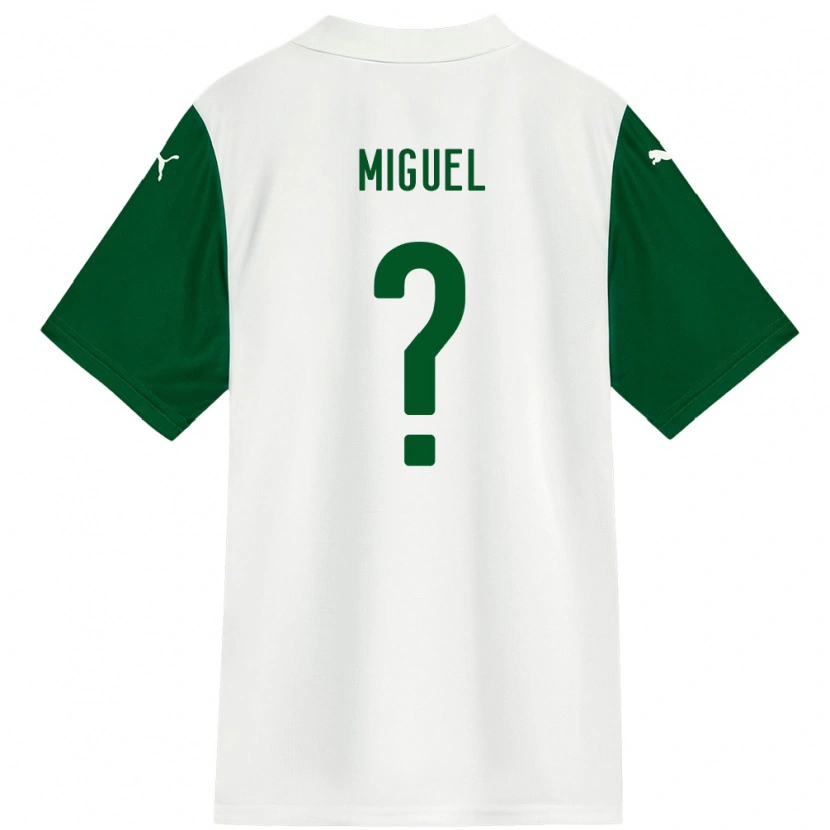 Danxen Criança Camisola Carlos Miguel #0 Branco Verde Alternativa 2025/26 Camisa