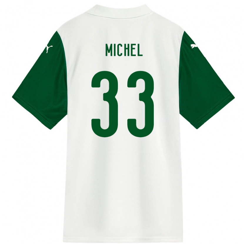 Danxen Criança Camisola Michel #33 Branco Verde Alternativa 2025/26 Camisa