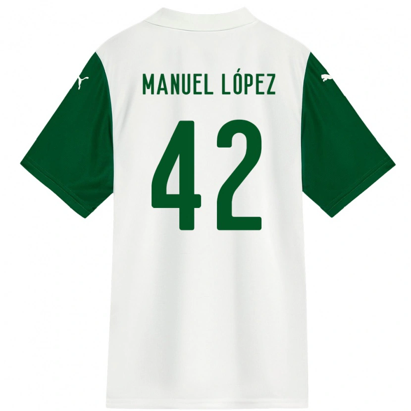 Danxen Criança Camisola José Manuel López #42 Branco Verde Alternativa 2025/26 Camisa