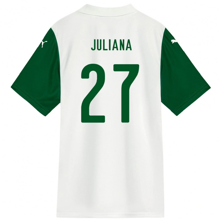 Danxen Criança Camisola Juliana #27 Branco Verde Alternativa 2025/26 Camisa