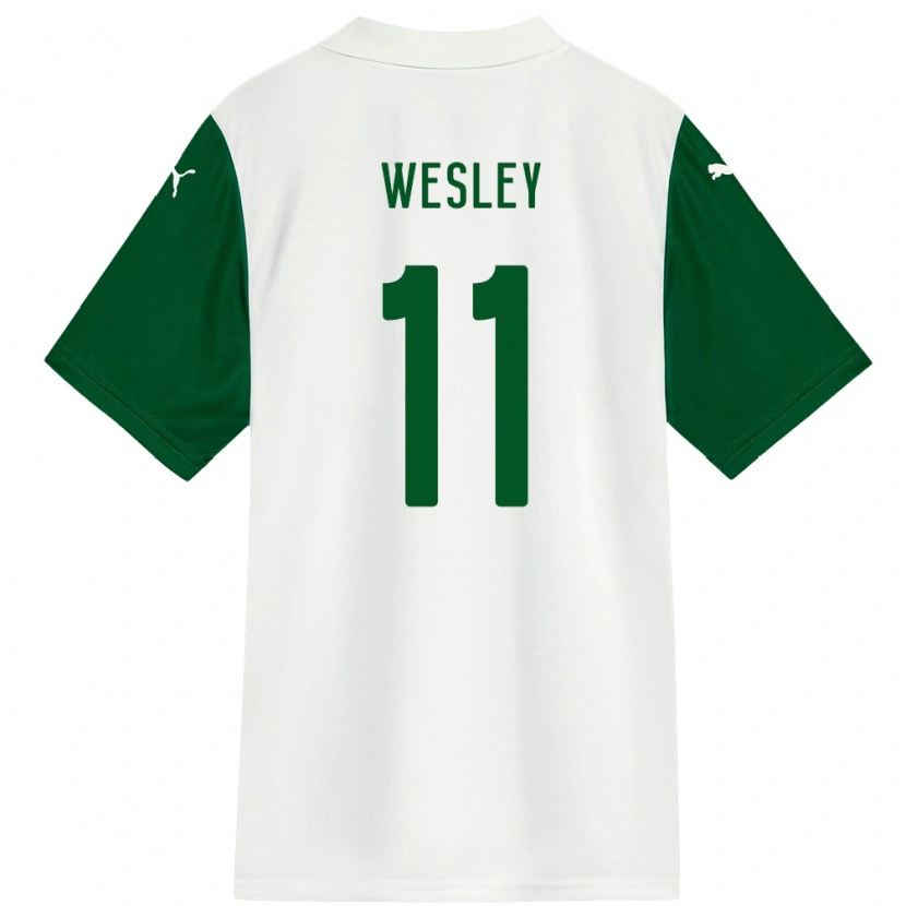 Danxen Criança Camisola Wesley #11 Branco Verde Alternativa 2025/26 Camisa
