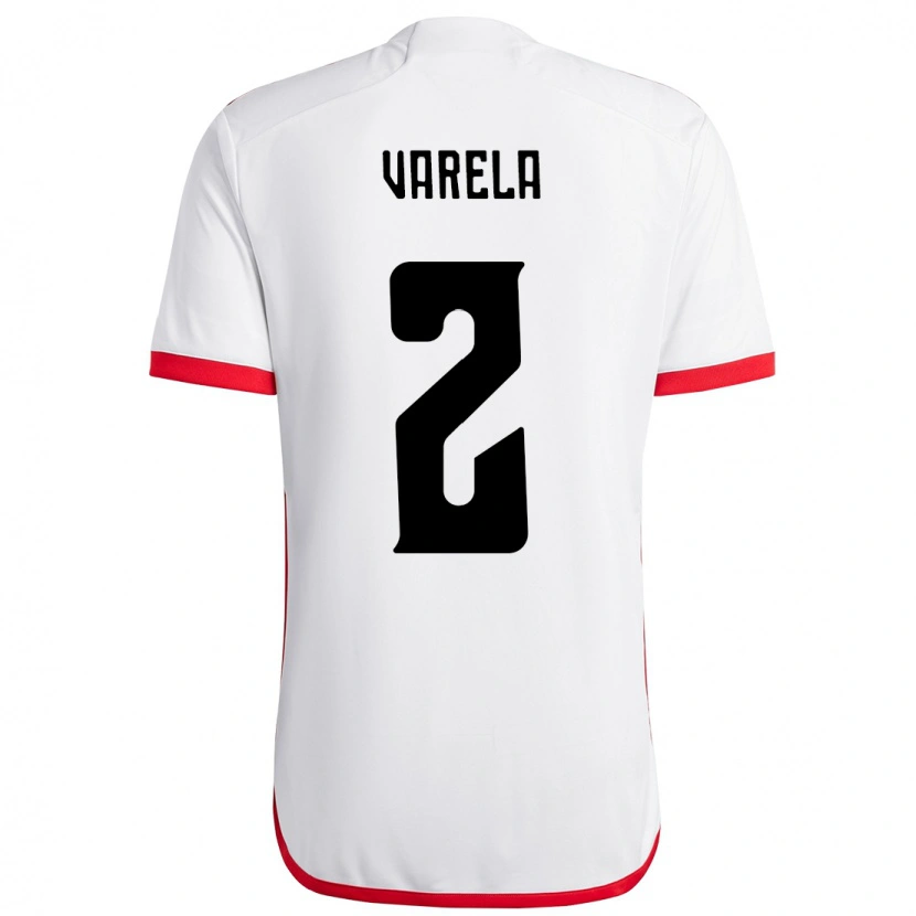 Danxen Criança Camisola Guillermo Varela #2 Branco Vermelho Alternativa 2025/26 Camisa