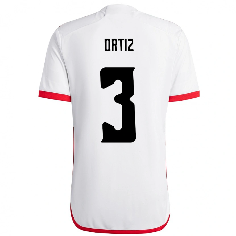 Danxen Criança Camisola Léo Ortiz #3 Branco Vermelho Alternativa 2025/26 Camisa