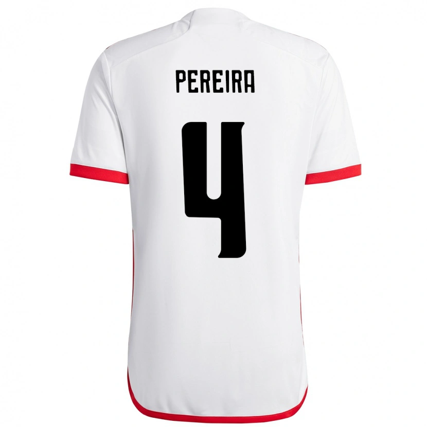 Danxen Criança Camisola Léo Pereira #4 Branco Vermelho Alternativa 2025/26 Camisa