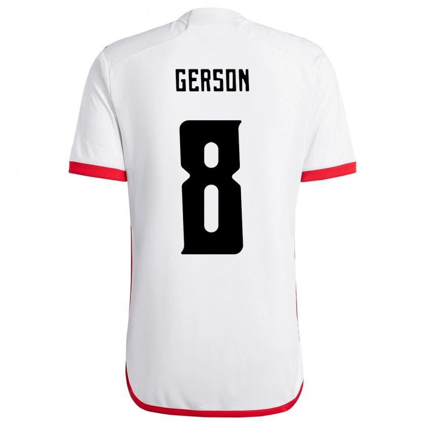 Danxen Criança Camisola Gerson #8 Branco Vermelho Alternativa 2025/26 Camisa