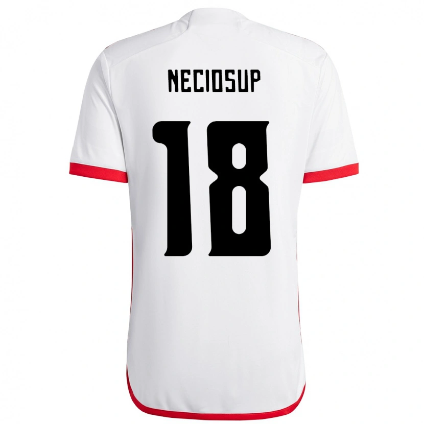 Danxen Criança Camisola Adriano Neciosup #18 Branco Vermelho Alternativa 2025/26 Camisa
