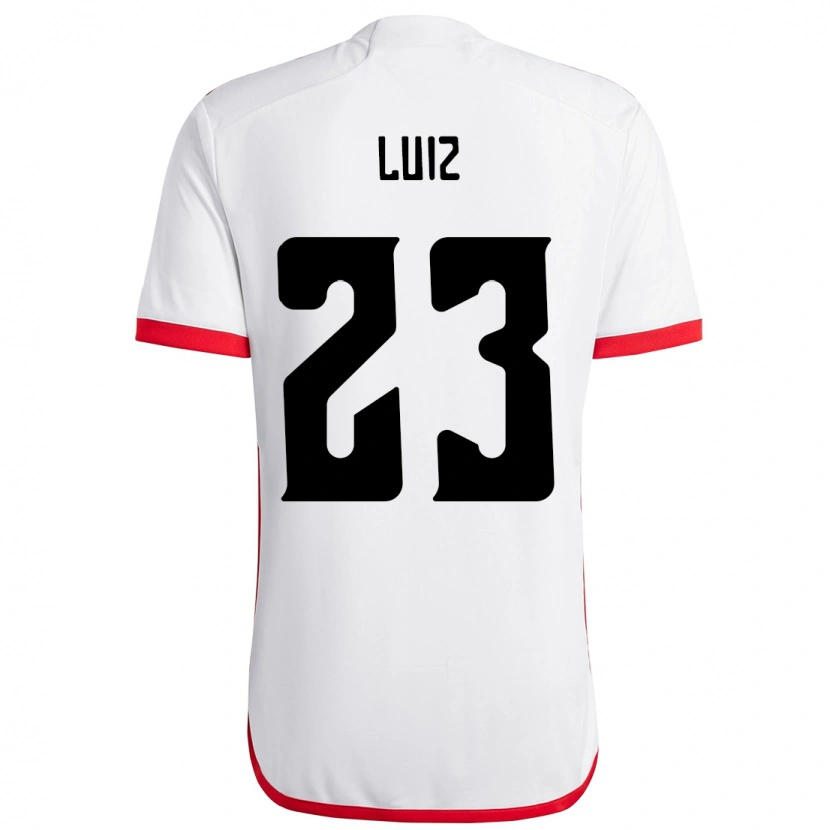 Danxen Criança Camisola David Luiz #23 Branco Vermelho Alternativa 2025/26 Camisa