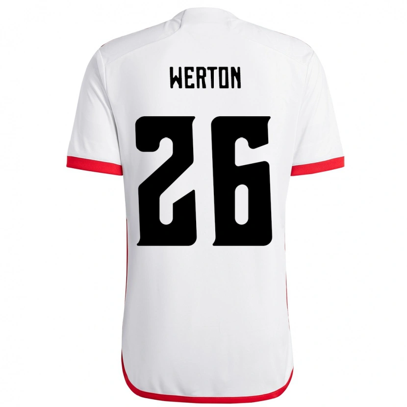 Danxen Criança Camisola Werton #26 Branco Vermelho Alternativa 2025/26 Camisa