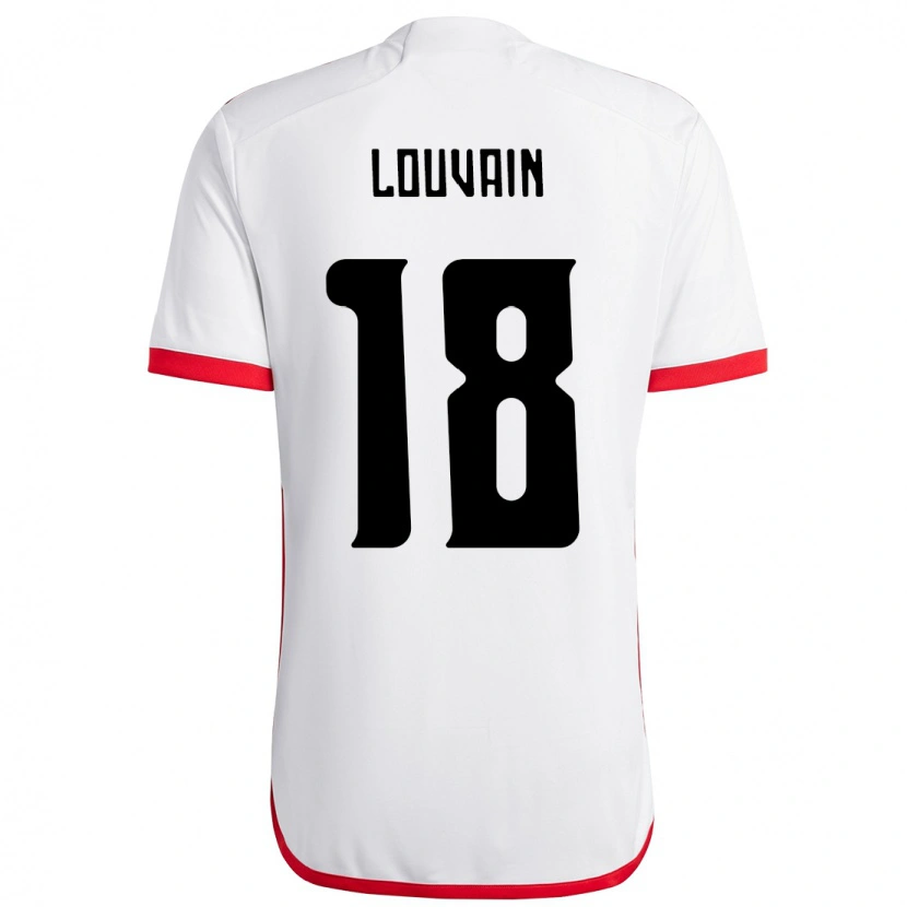 Danxen Criança Camisola Gaby Louvain #18 Branco Vermelho Alternativa 2025/26 Camisa