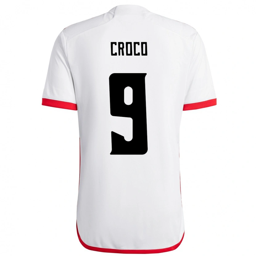 Danxen Criança Camisola Gabi Croco #9 Branco Vermelho Alternativa 2025/26 Camisa