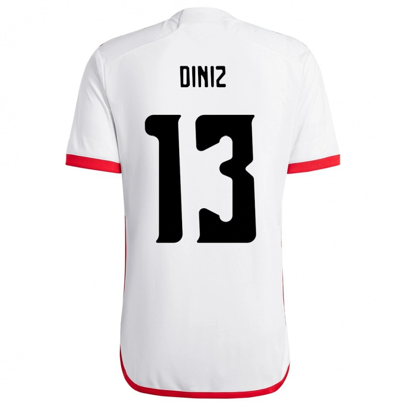 Danxen Criança Camisola Renata Diniz #13 Branco Vermelho Alternativa 2025/26 Camisa