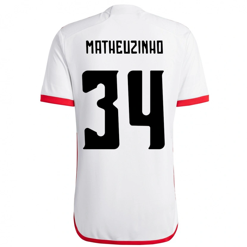 Danxen Criança Camisola Matheuzinho #34 Branco Vermelho Alternativa 2025/26 Camisa