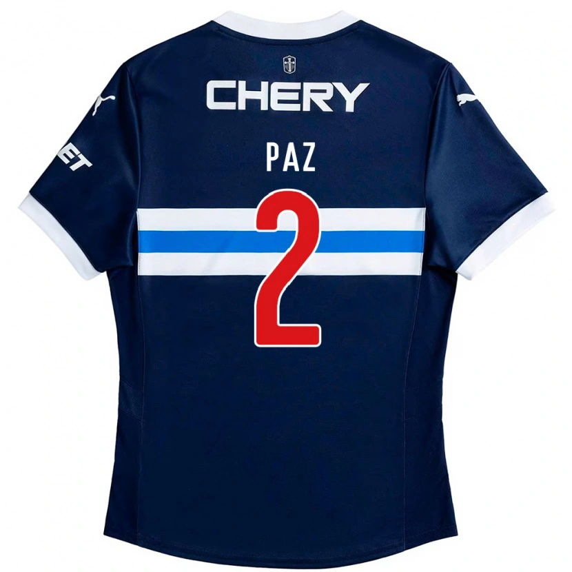 Danxen Criança Camisola Nehuen Paz #2 Azul Royal Branco Alternativa 2025/26 Camisa