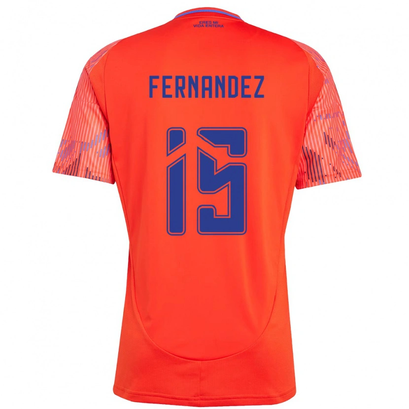 Danxen Criança Camisola Vicente Fernández #15 Laranja Vermelho Alternativa 2025/26 Camisa