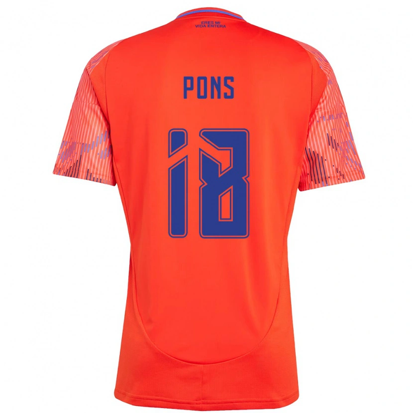 Danxen Criança Camisola Luciano Pons #18 Laranja Vermelho Alternativa 2025/26 Camisa
