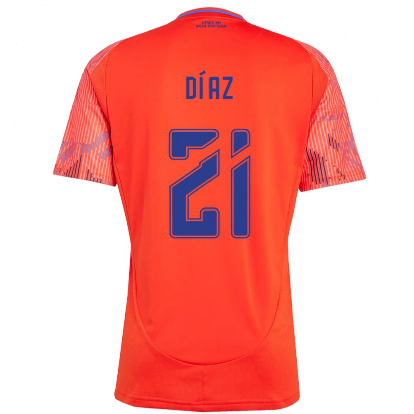 Danxen Criança Camisola Marcelo Díaz #21 Laranja Vermelho Alternativa 2025/26 Camisa