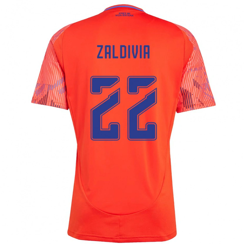 Danxen Criança Camisola Matías Zaldivia #22 Laranja Vermelho Alternativa 2025/26 Camisa