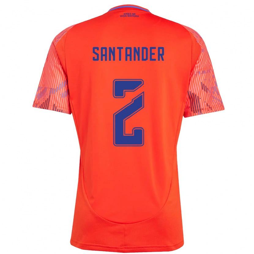 Danxen Criança Camisola Constanza Santander #2 Laranja Vermelho Alternativa 2025/26 Camisa