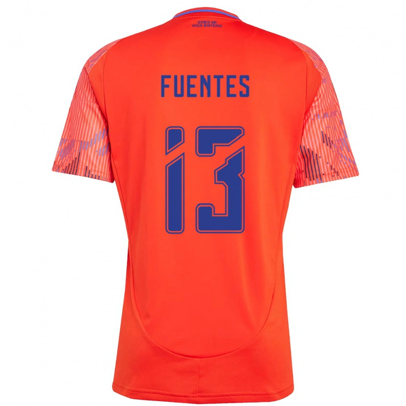 Danxen Criança Camisola Karen Fuentes #13 Laranja Vermelho Alternativa 2025/26 Camisa