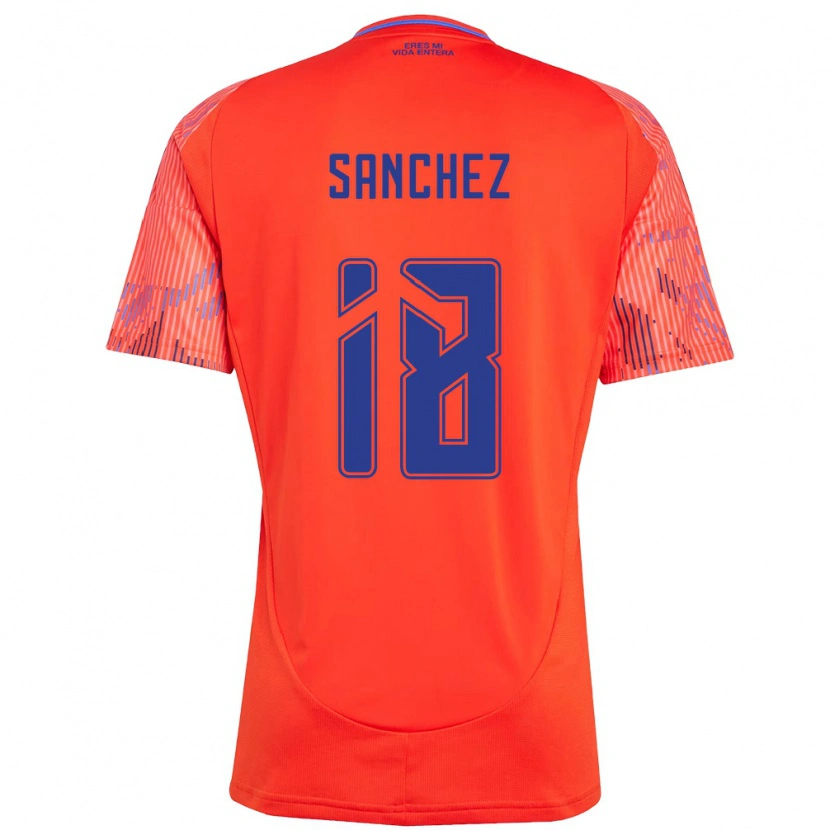 Danxen Criança Camisola Bárbara Sánchez #18 Laranja Vermelho Alternativa 2025/26 Camisa
