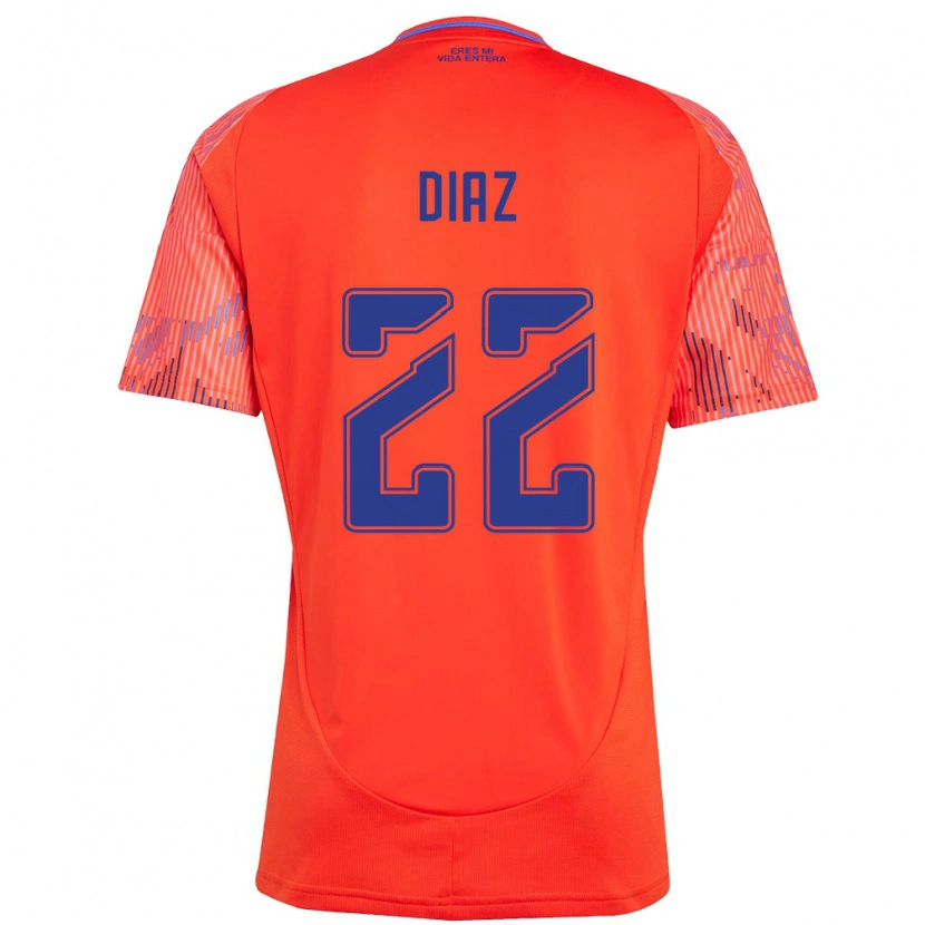 Danxen Criança Camisola Valentina Díaz #22 Laranja Vermelho Alternativa 2025/26 Camisa