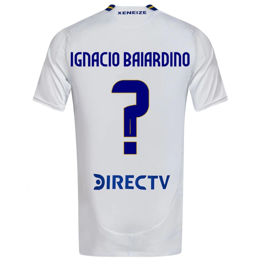 Danxen Criança Camisola Juan Ignacio Baiardino #0 Branco Azul Alternativa 2025/26 Camisa