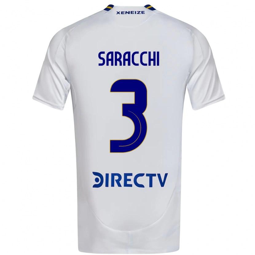 Danxen Criança Camisola Marcelo Saracchi #3 Branco Azul Alternativa 2025/26 Camisa