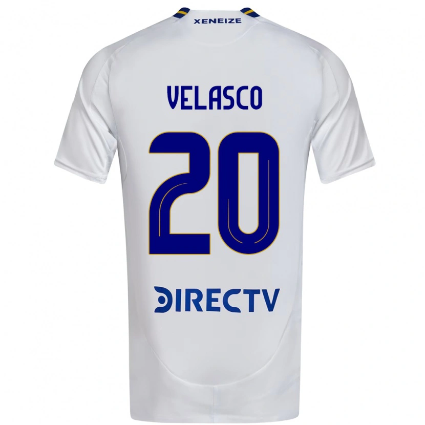 Danxen Criança Camisola Alan Velasco #20 Branco Azul Alternativa 2025/26 Camisa