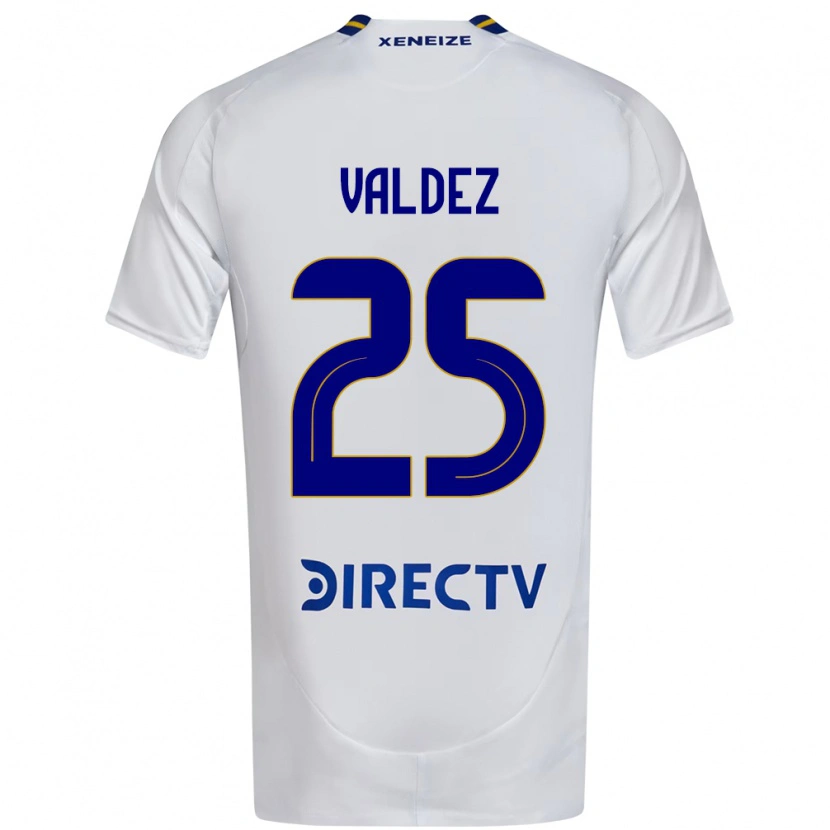 Danxen Criança Camisola Bruno Valdez #25 Branco Azul Alternativa 2025/26 Camisa