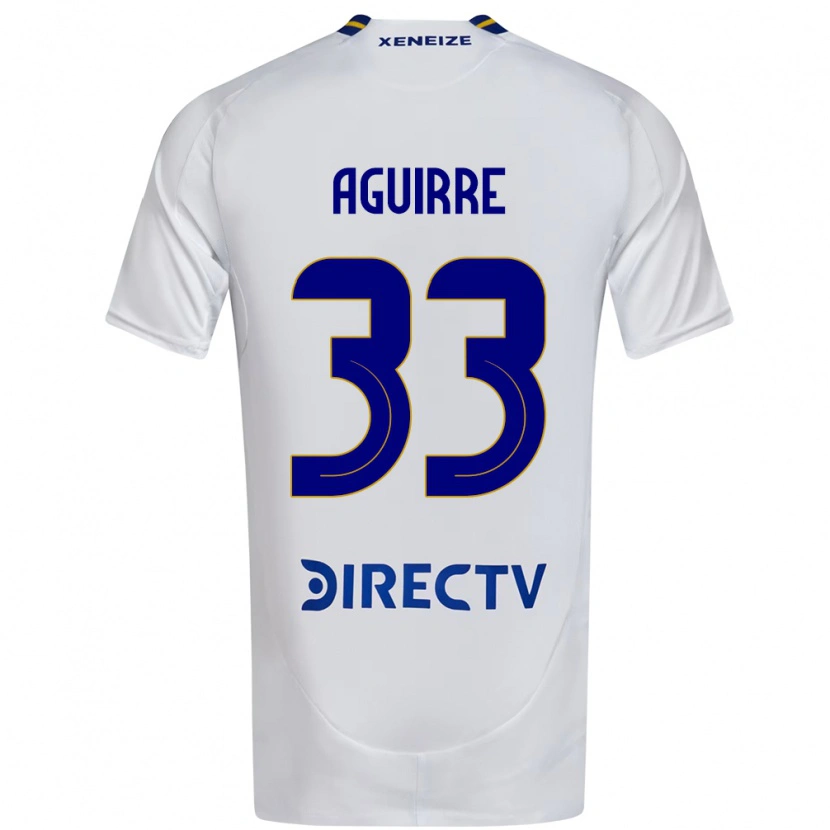 Danxen Criança Camisola Brian Aguirre #33 Branco Azul Alternativa 2025/26 Camisa