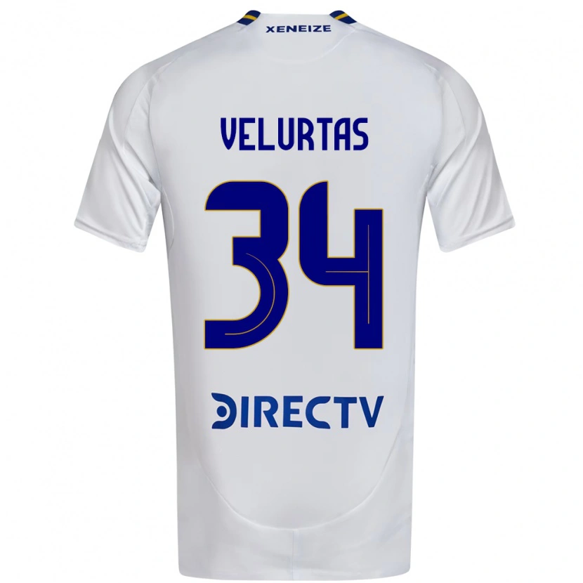 Danxen Criança Camisola Pedro Velurtas #34 Branco Azul Alternativa 2025/26 Camisa