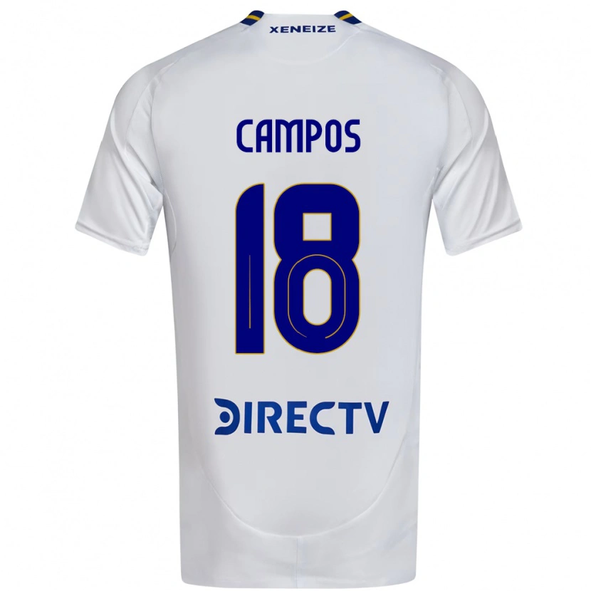 Danxen Criança Camisola Brisa Campos #18 Branco Azul Alternativa 2025/26 Camisa