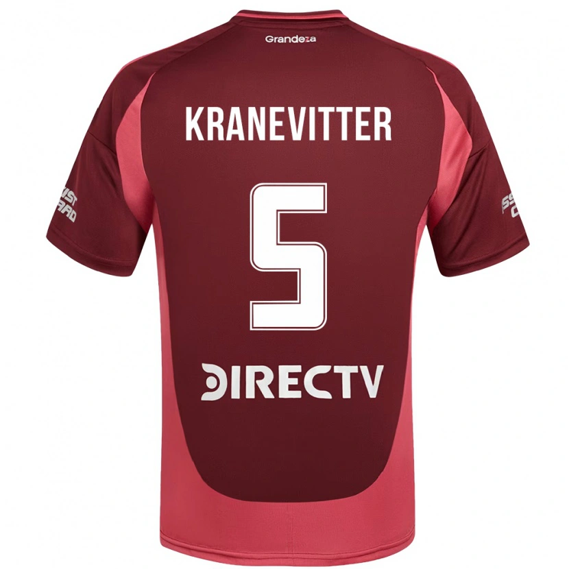 Danxen Criança Camisola Matías Kranevitter #5 Bordô Magenta Alternativa 2025/26 Camisa