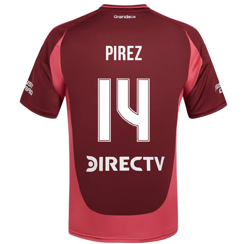 Danxen Criança Camisola Leandro González Pírez #14 Bordô Magenta Alternativa 2025/26 Camisa