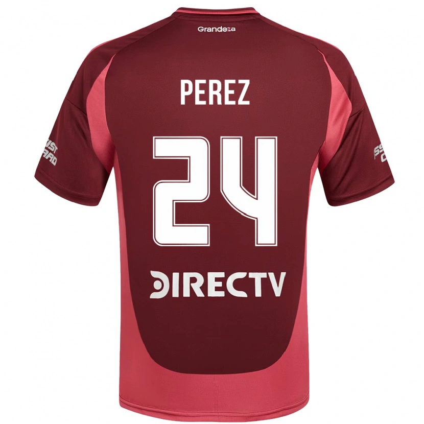 Danxen Criança Camisola Enzo Pérez #24 Bordô Magenta Alternativa 2025/26 Camisa