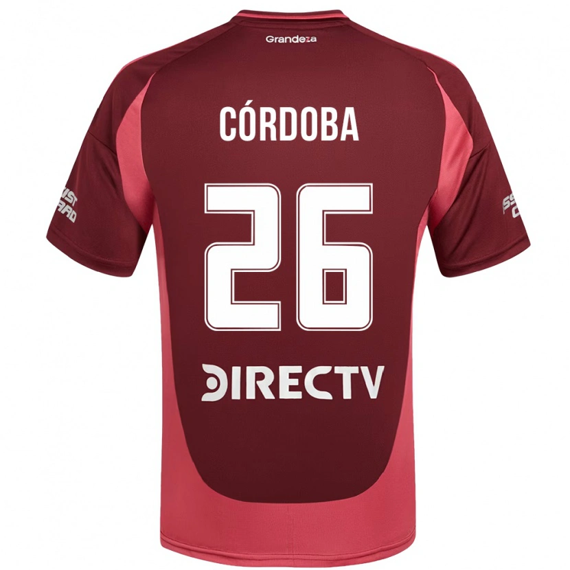 Danxen Criança Camisola Sol Córdoba #26 Bordô Magenta Alternativa 2025/26 Camisa