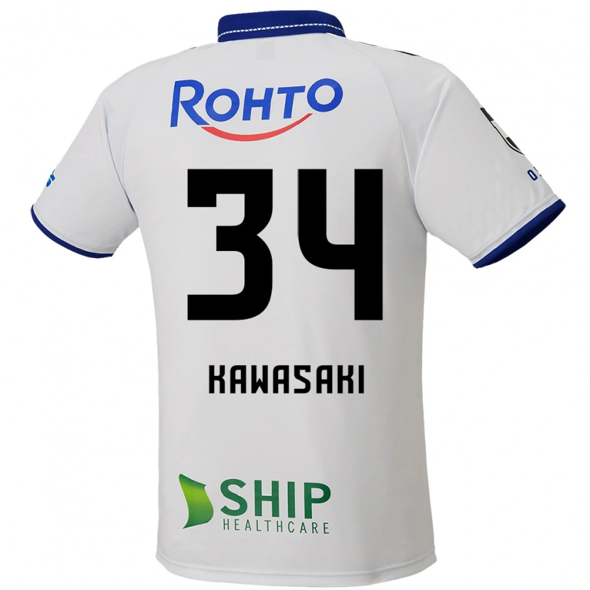 Danxen Criança Camisola Shuhei Kawasaki #34 Branco Azul Preto Alternativa 2025/26 Camisa