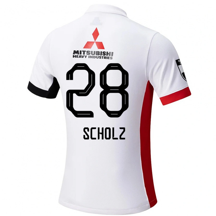 Danxen Criança Camisola Alexander Scholz #28 Branco Preto Alternativa 2025/26 Camisa