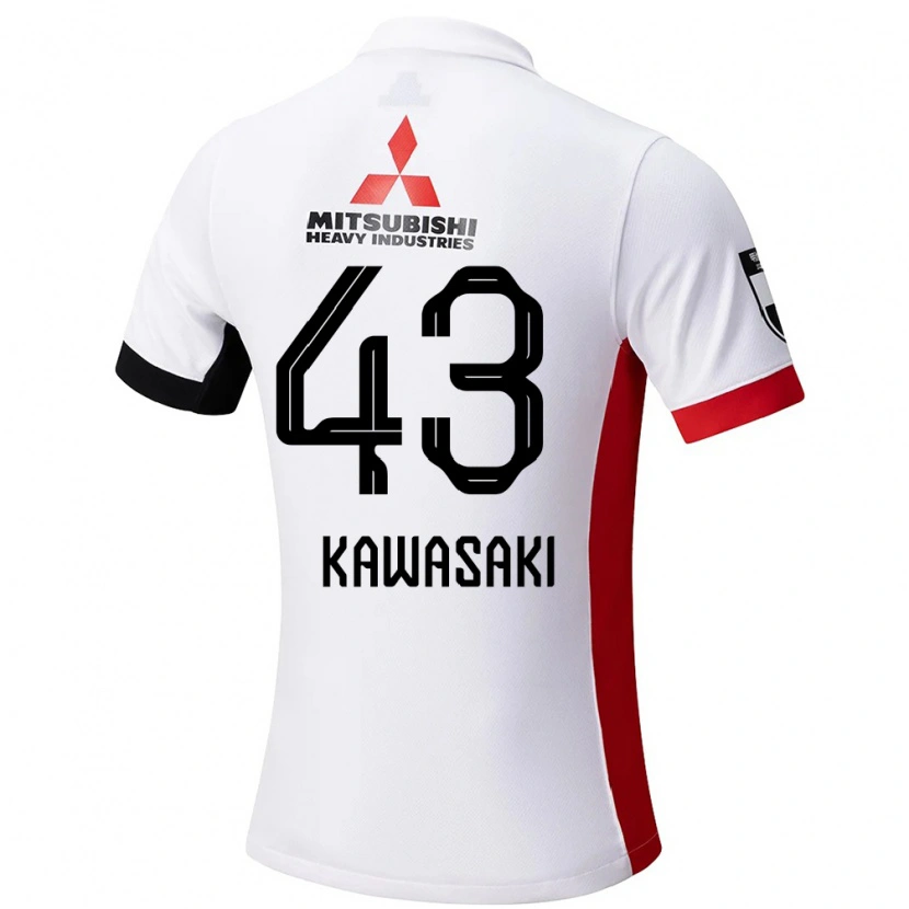 Danxen Criança Camisola Atsushi Kawasaki #43 Branco Preto Alternativa 2025/26 Camisa